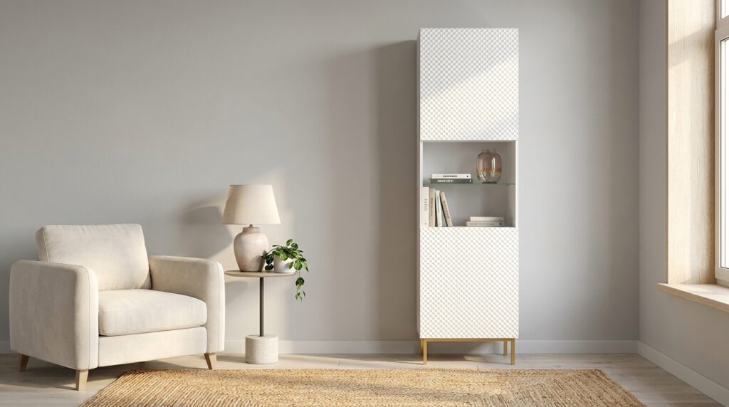 witryna ravenna c 60 cm 1ds bialy mat bialy polysk rama zlota generated