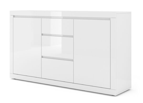 Komoda BELLO BIANCO III 150 cm biały mat / połysk