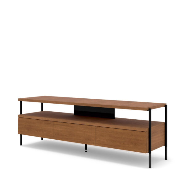 Szafka RTV PUFFIN 154 cm 3S czereśnia lakierowany fornir