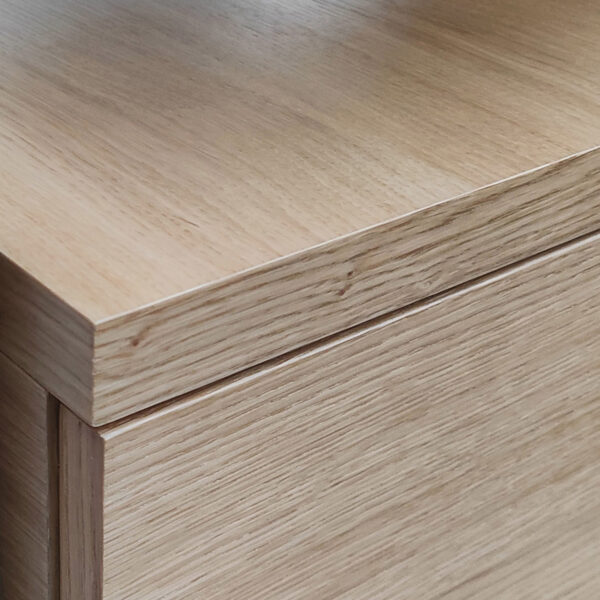 Szafka RTV PUFFIN 154 cm 3S dąb naturalny lakierowany fornir