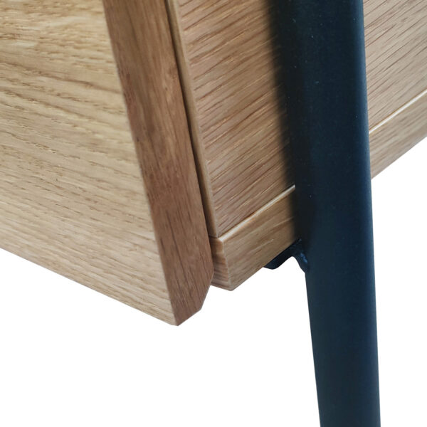 Szafka RTV PUFFIN 154 cm 3S dąb naturalny lakierowany fornir