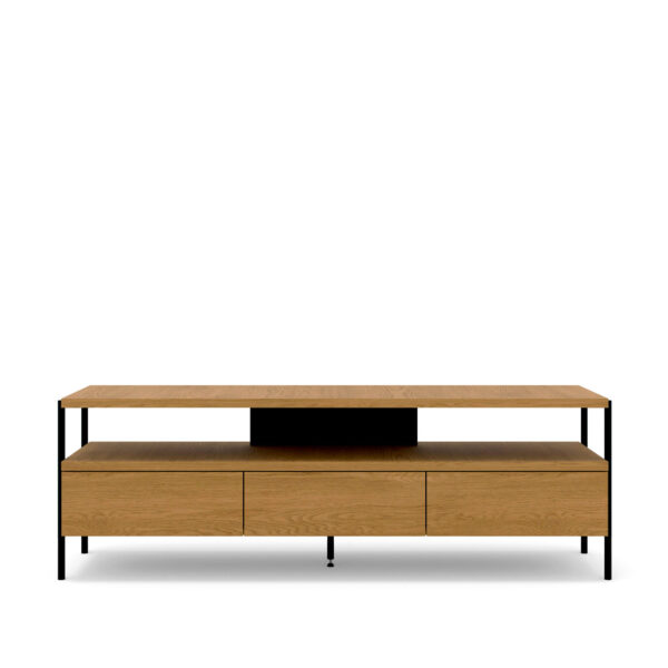 Szafka RTV PUFFIN 154 cm 3S orzech włoski lakierowany fornir