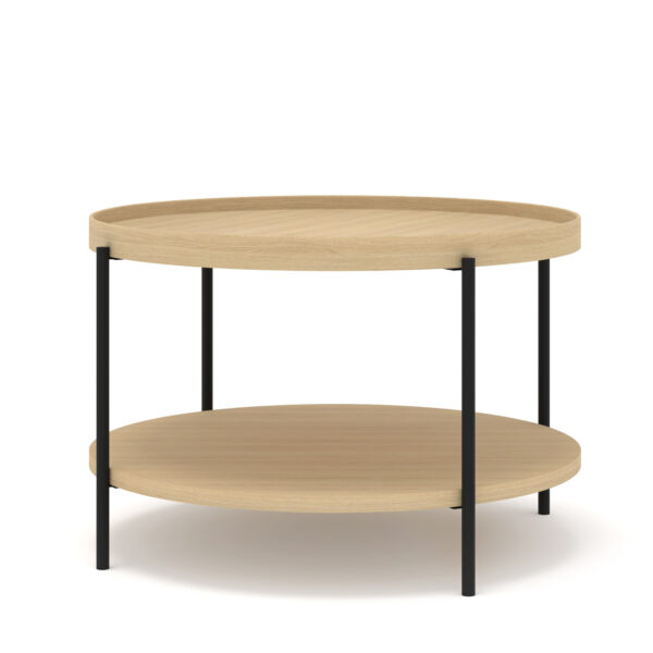 Stolik kawowy PUFFIN 84 cm dąb naturalny lakierowany fornir