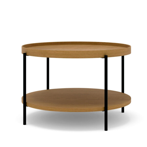 Stolik kawowy PUFFIN 84 cm orzech włoski lakierowany fornir