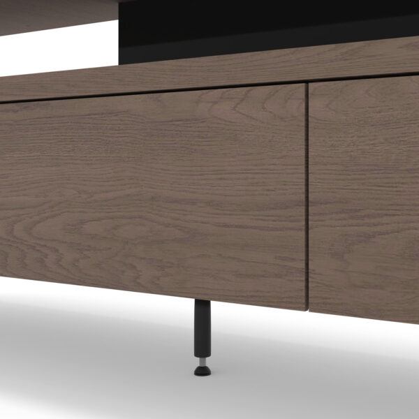 Komoda PUFFIN 154 cm 3D3S chłodny brąz lakierowany fornir