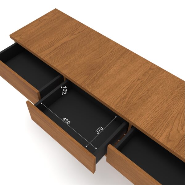 Szafka RTV PUFFIN 154 cm 3S czereśnia lakierowany fornir