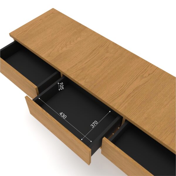 Komoda PUFFIN 154 cm 3D3S orzech włoski lakierowany fornir