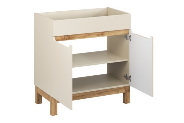 Szafka pod umywalkę 80cm 2 drzwi (3) BALI kaszmir