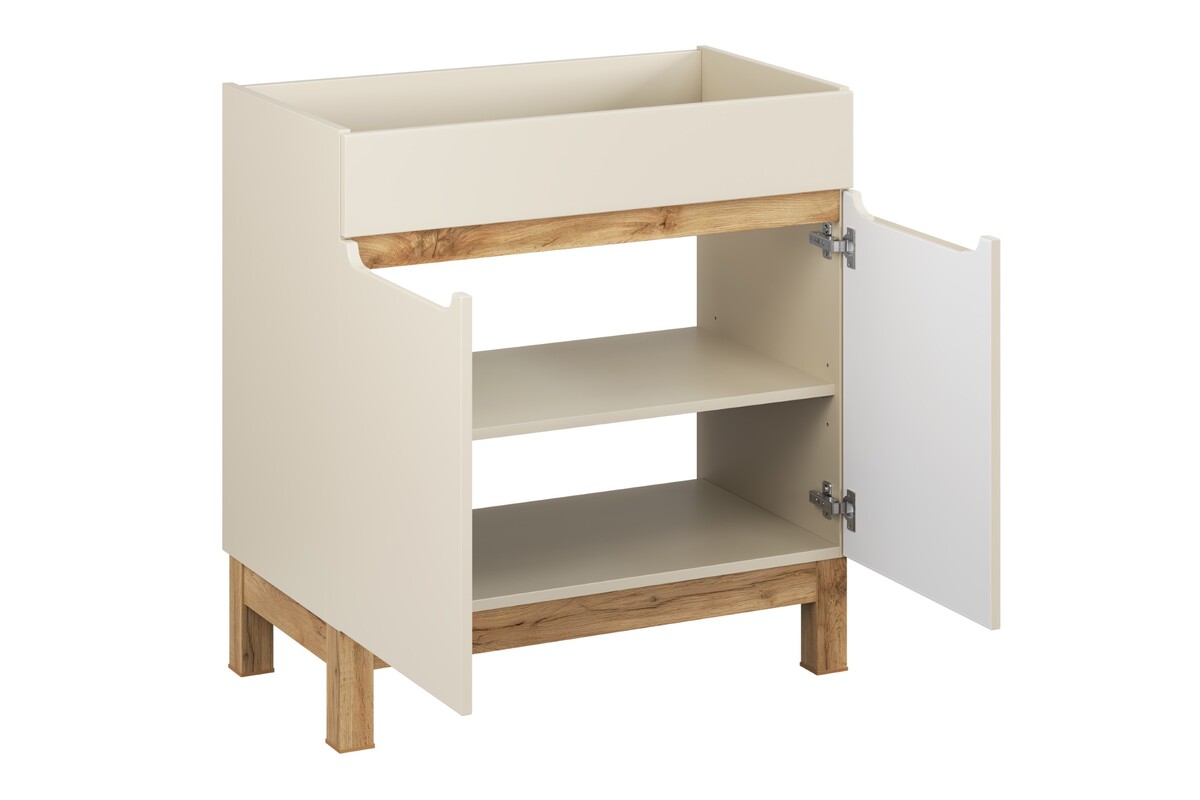 Szafka pod umywalkę 80cm 2 drzwi (3) BALI kaszmir
