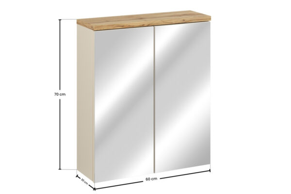 Szafka z Lustrem 60cm 2 Drzwi (5) BALI kaszmir