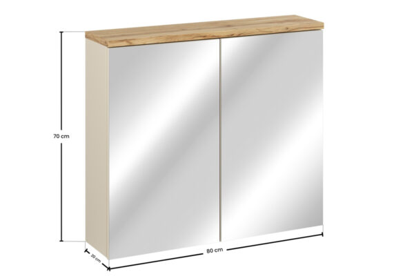 Szafka z lustrem 80cm BALI kaszmir 2 drzwi (5)
