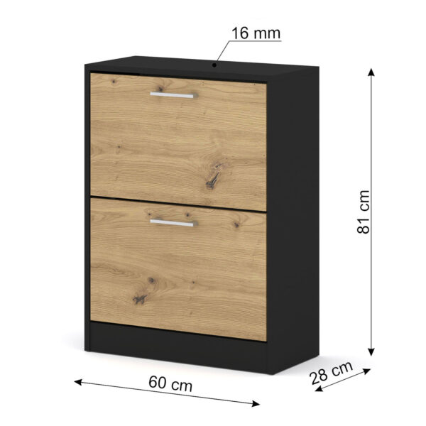 IGA 2D SzafkaNaButy Czarna Artisan skos wymiar