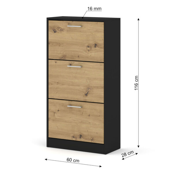 IGA 3D SzafkaNaButy Czarna Artisan skos wymiar