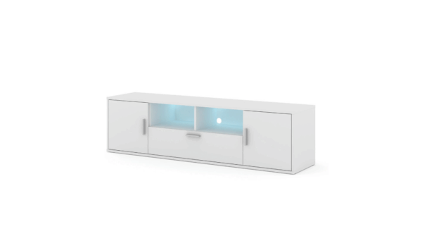 Szafka RTV BLANCA 150 cm biały mat z oświetleniem RGB