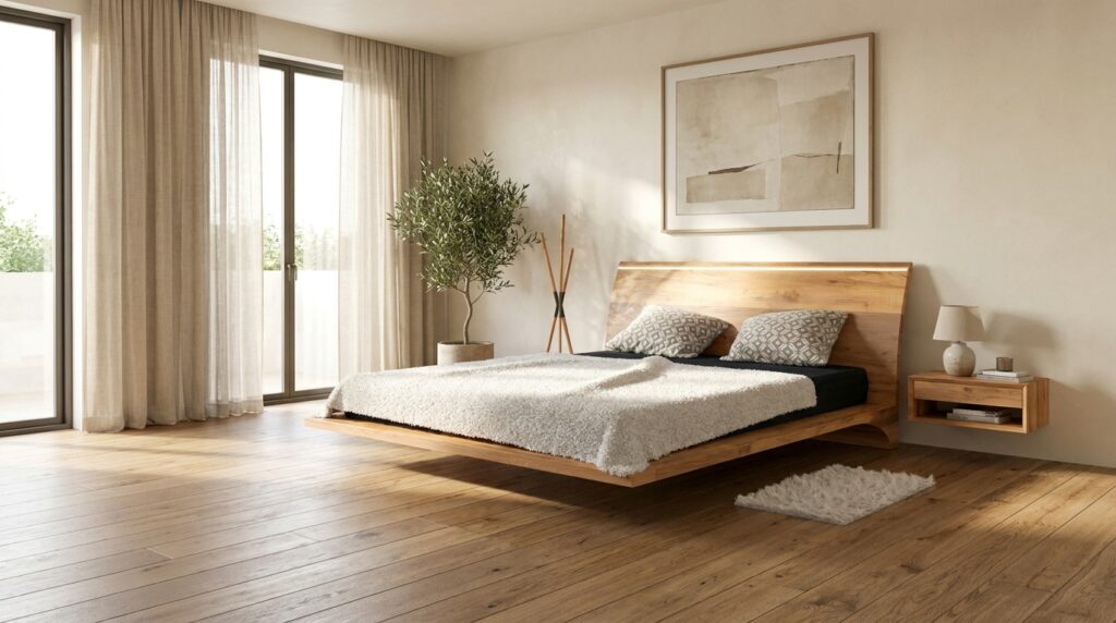 lozko ray 120cm czeresnia lite drewno