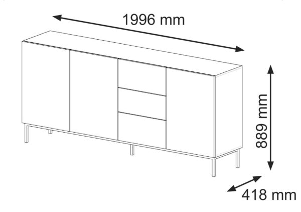 ravenna 200 cm zlota rama 3
