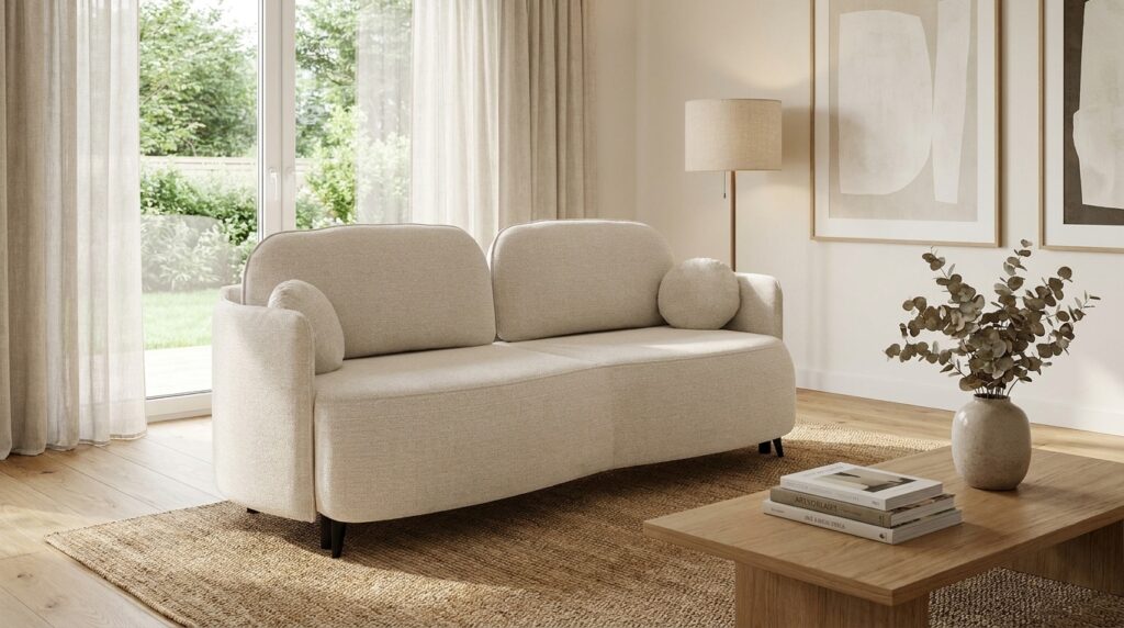 sofa rozkladana olivia 3dl 200cm jasny bez generated