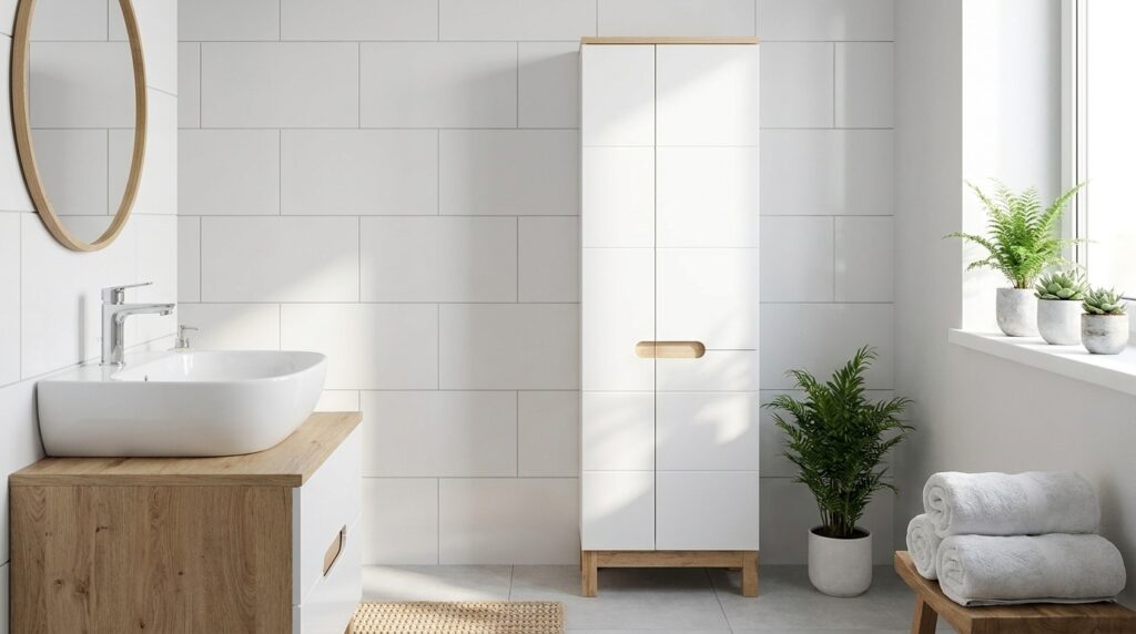 szafka lazienkowa stojaca wysoka bali white 3d