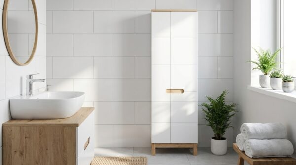 szafka lazienkowa stojaca wysoka bali white 3d