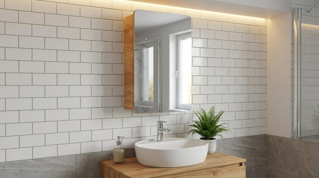 szafka lazienkowa z lustrem aruba white 40cm 1d