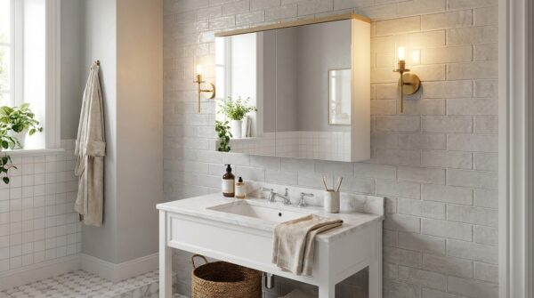 szafka lazienkowa z lustrem bali white 80cm 2d
