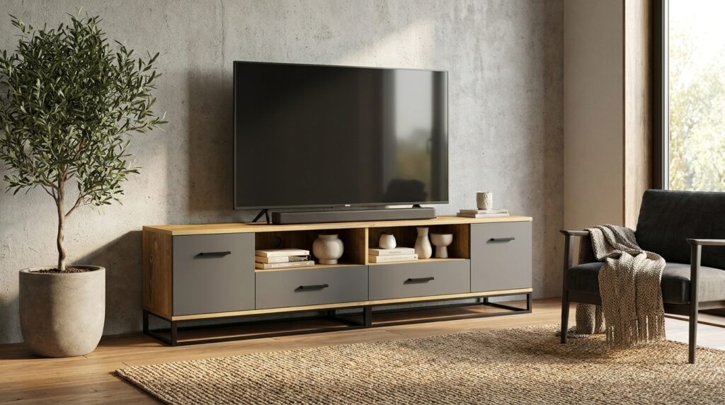 szafka rtv arsen 190 cm firewood grafit