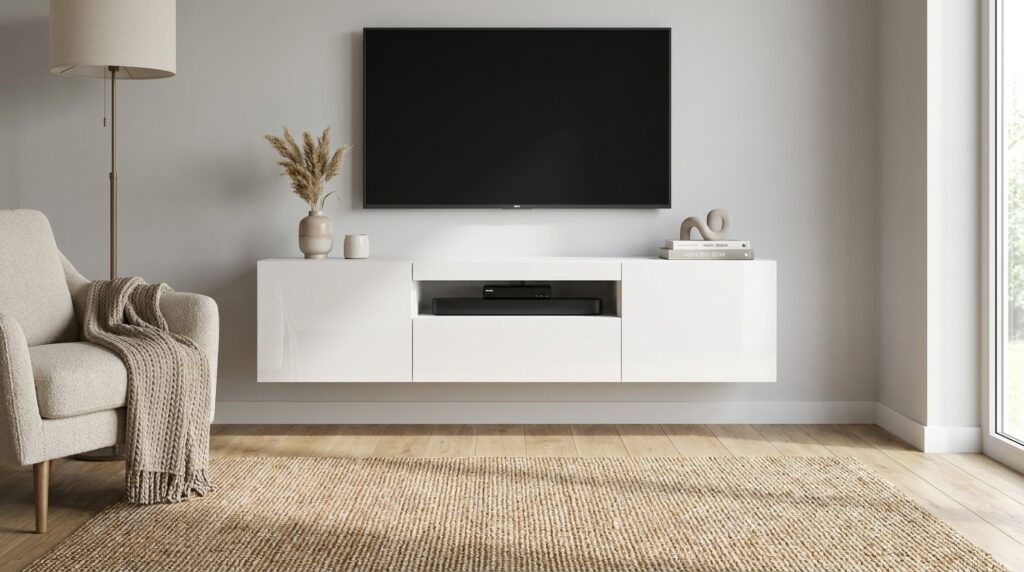 szafka rtv aura 150 cm bialy polysk uniwersalna generated
