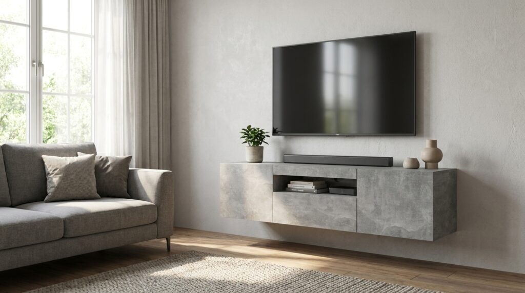 szafka rtv aura 150 cm wiszaca lub stojaca beton