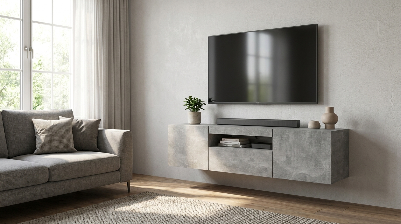 szafka rtv aura 150 cm wiszaca lub stojaca beton