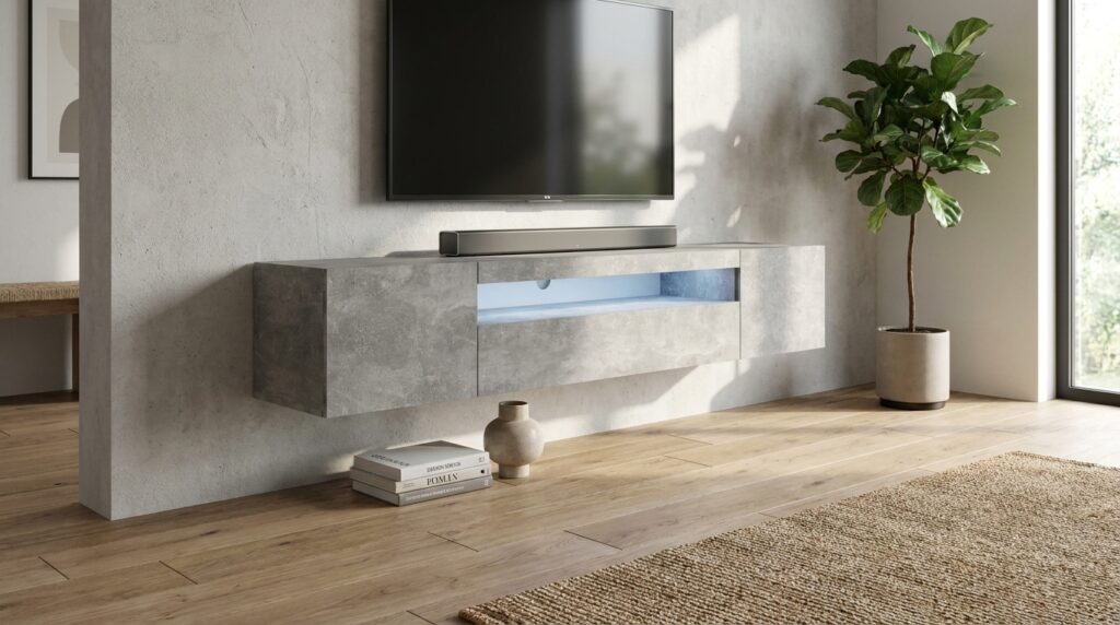 szafka rtv aura 200 cm beton uniwersalna led generated