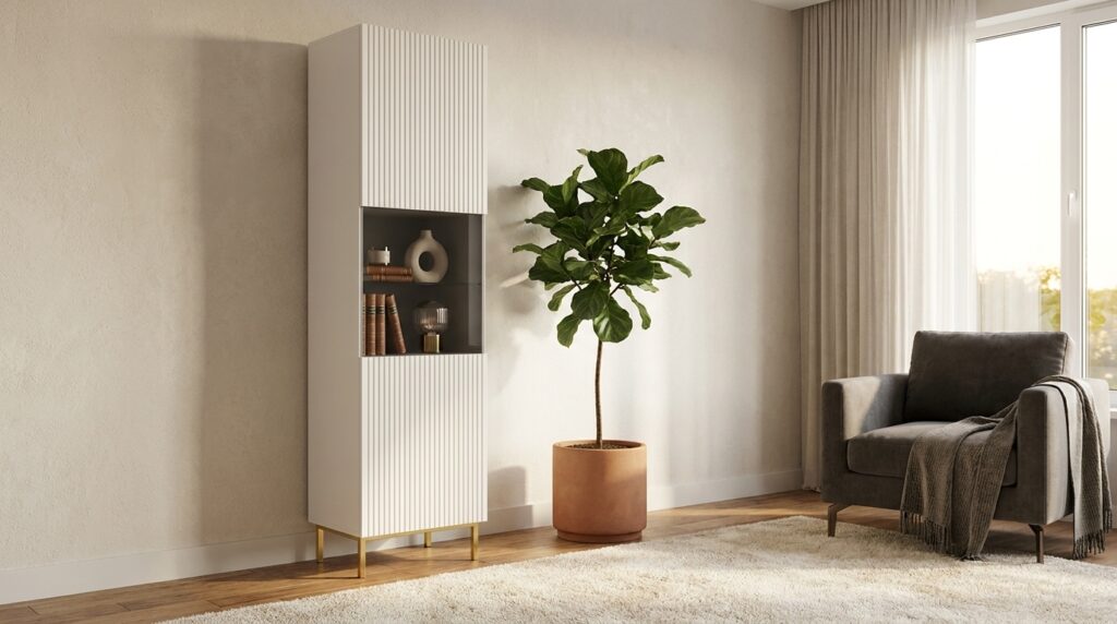 witryna ravenna b 60 cm 1d bialy mat zlota rama generated