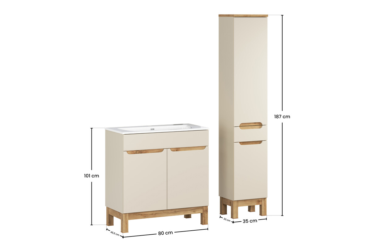 zestaw slupek szafka bali kaszmir 80cm3