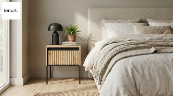 Stolik nocny trend 10 dąb artisan czarny