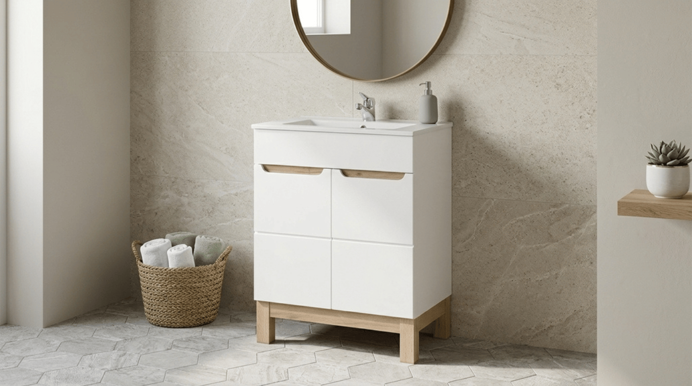 Szafka łazienkowa z umywalką 60 cm BALI WHITE