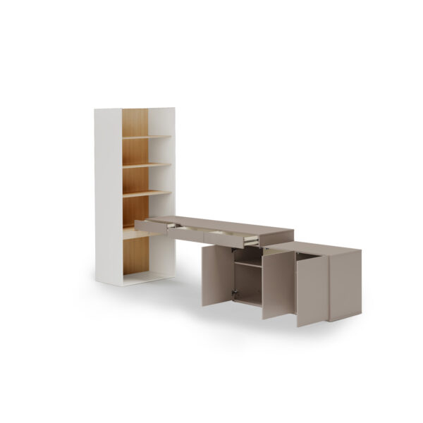 Zestaw mebli młodzieżowych WOOW SET-08P 343 cm dąb Vincenza bielony