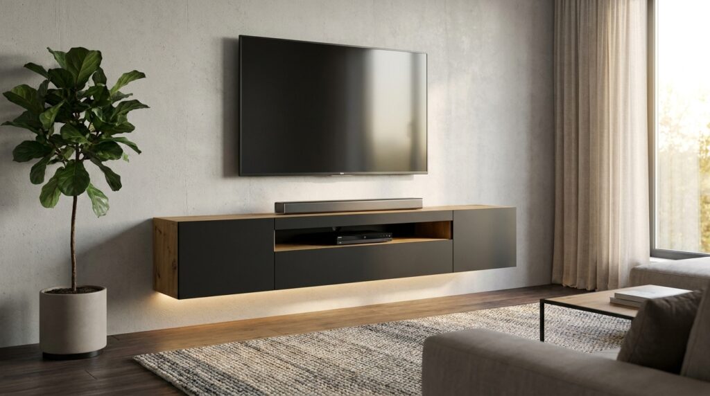 szafka rtv aura 200 cm dab artisan czarny mat uniwersalna generated
