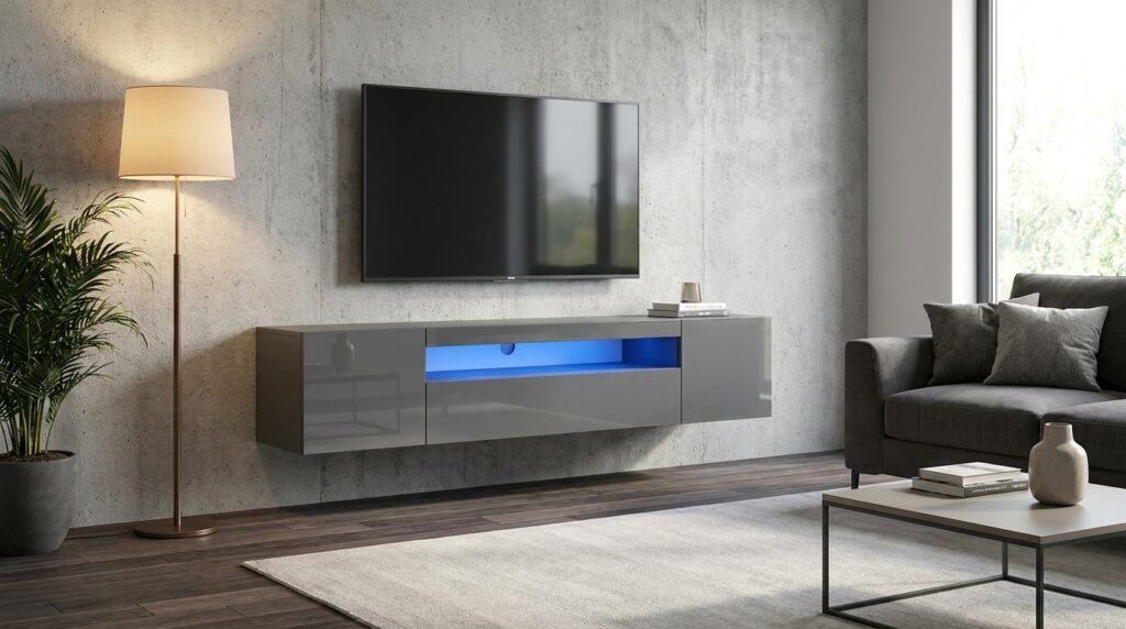 szafka rtv aura 200 cm grafit uniwersalna led generated(1)
