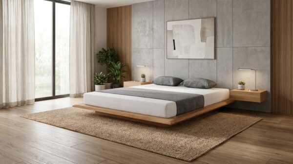 lozko dwuosobowe flat 200 cm orzech lite drewno generated